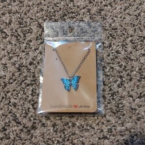Silver Butterfly Pendant Necklace